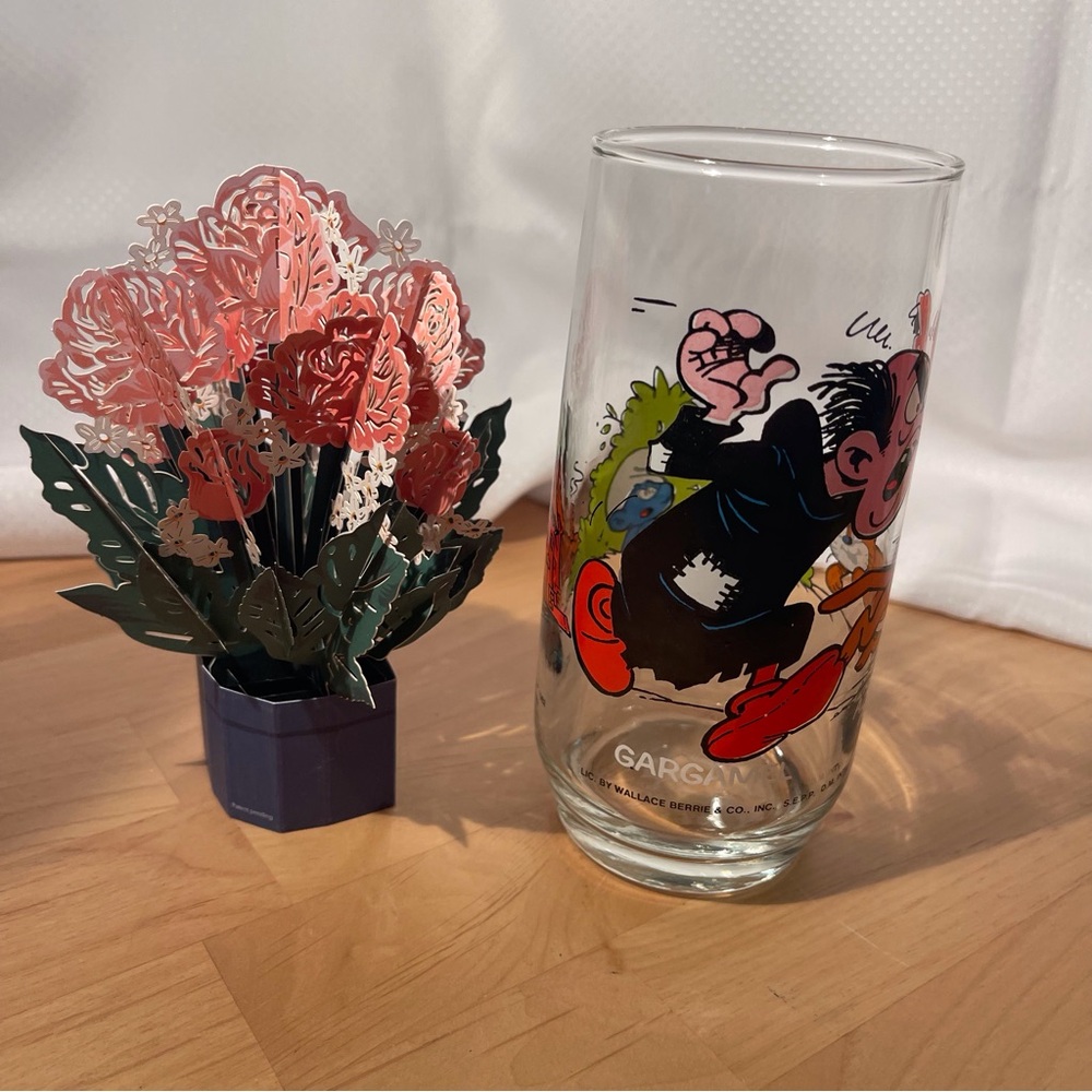 Smurfs Gargamel & Azrael Glass Vintage